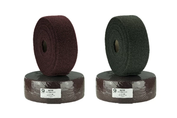 Abrasive sanding disc or roll, Q-Refinish brand, professional automotive tool, white background, studio photography