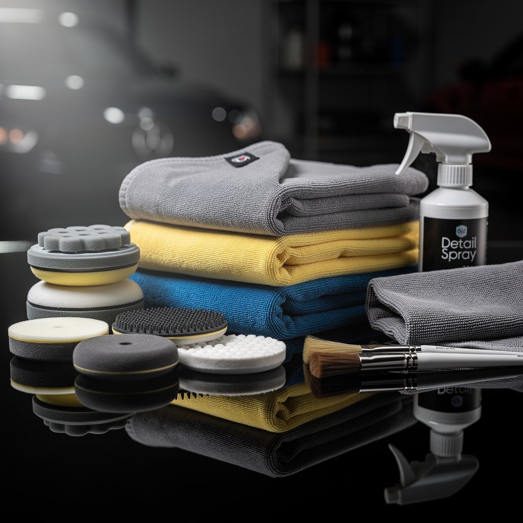 Automotive microfibre towels and polishing accessories