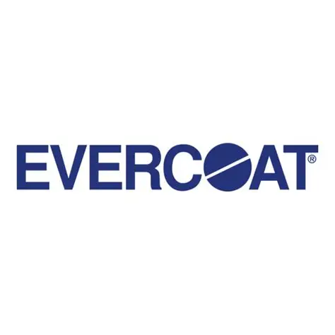 Evercoat logo, professional automotive body fillers and putty brand, bold typography with yellow and black colors, high resolution, white background, centered