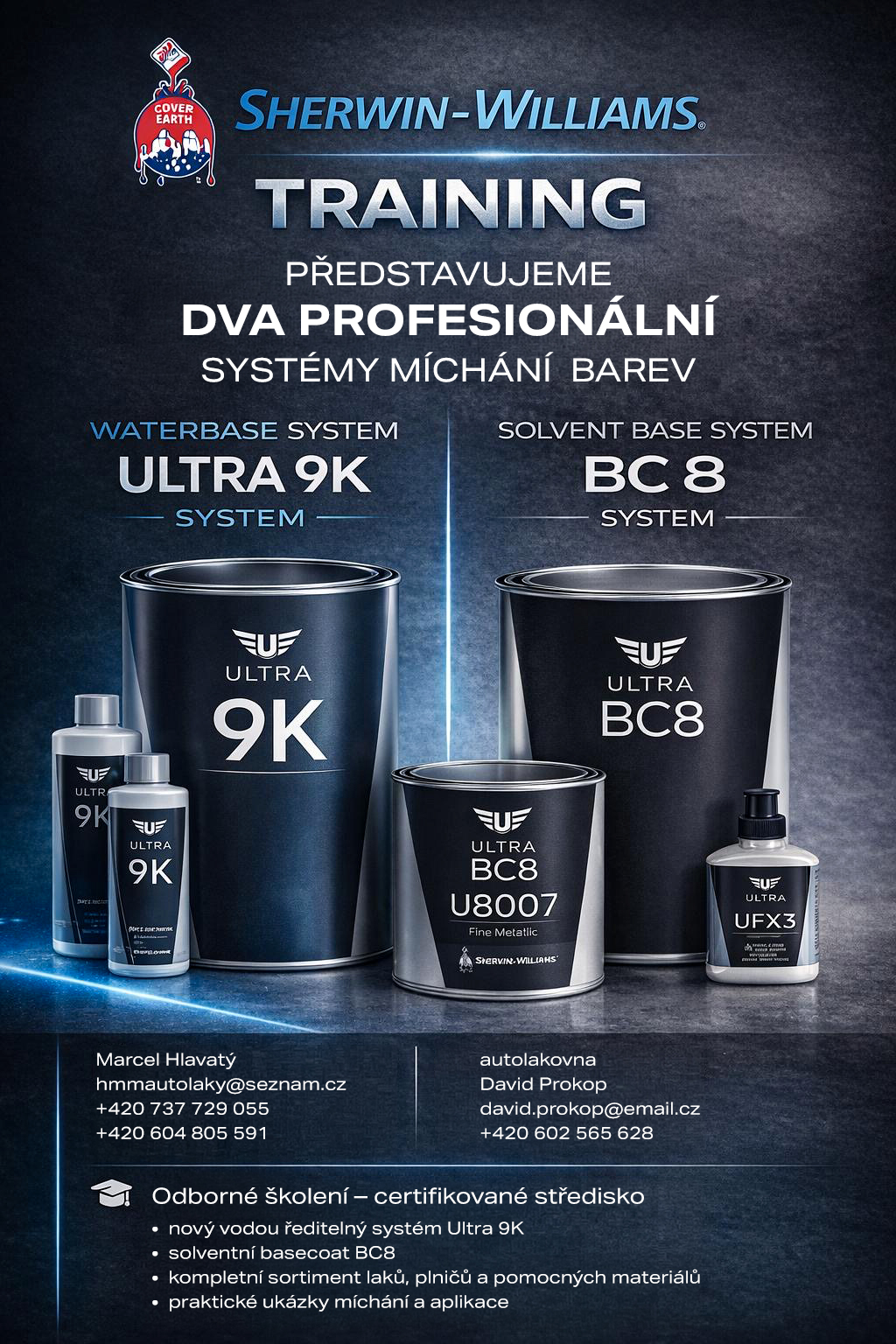 Sherwin-Williams Ultra 9K waterborne paint can, professional automotive product, clean studio lighting, white background